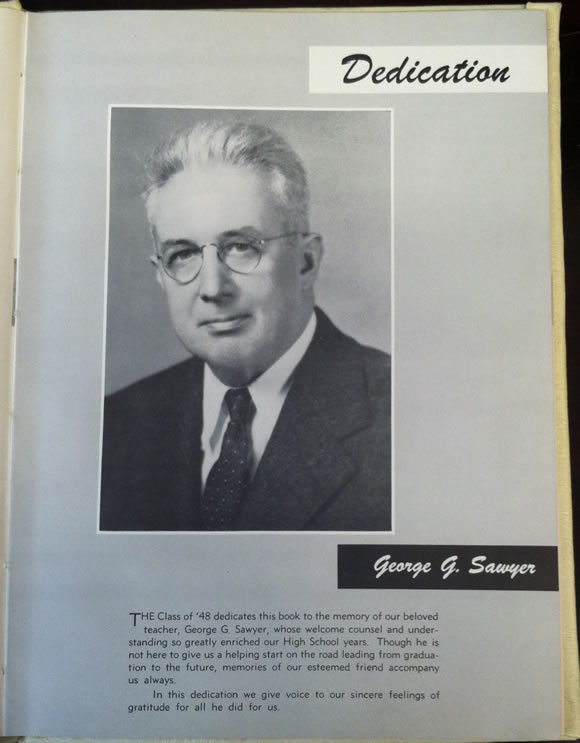 1948 HHS Yearbook Dedication